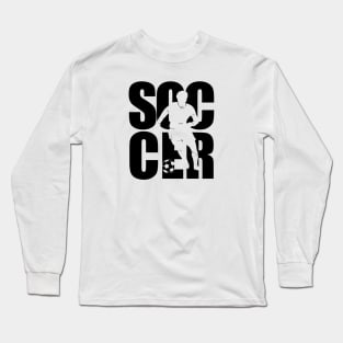 soccer text masking black Long Sleeve T-Shirt